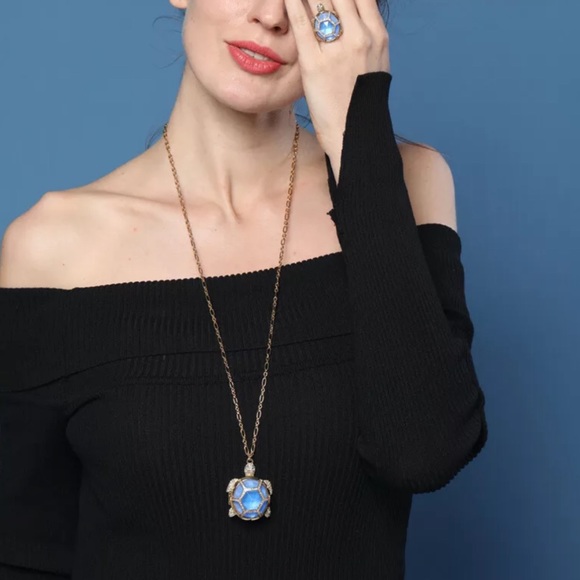 KATE SPADE • Paradise Found Turtle Locket Necklace - Picture 2 of 11